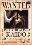 One Piece Wanted Poster <br> Kaido Bounty OP1505 21cm X 30cme Official One Piece Merch