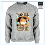 One Piece Sweater  Luffy Wanted OP1505 Grey / S Official One Piece Merch