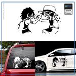 One Piece Car Sticker  Luffy and Ace OP1505 Black / S 12cm X 18cm Official One Piece Merch