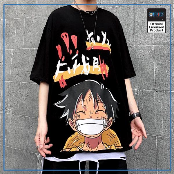 One Piece Shirt  Luffy Harajuku OP1505 Black / S Official One Piece Merch