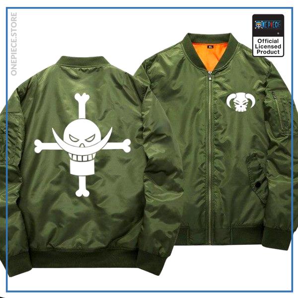 One Piece anime Bomber Jacket - Whitebeard (Green) official merch | One