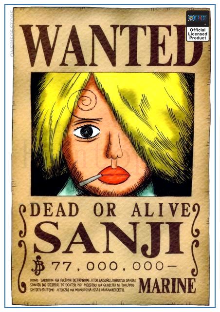 One Piece Wanted Poster Sanji First Bounty OP1505 30cmX21cm Official One Piece Merch