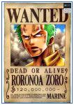 One Piece Wanted Poster <br> Roronoa Zoro Bounty OP1505 30cmX21cm Official One Piece Merch