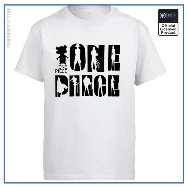 One Piece Shirt  White and Black OP1505 White / S Official One Piece Merch