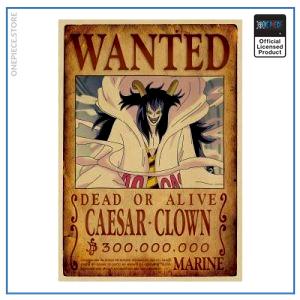 One Piece Anime Wanted Poster Caesar Clown Bounty Official Merch One Piece Store