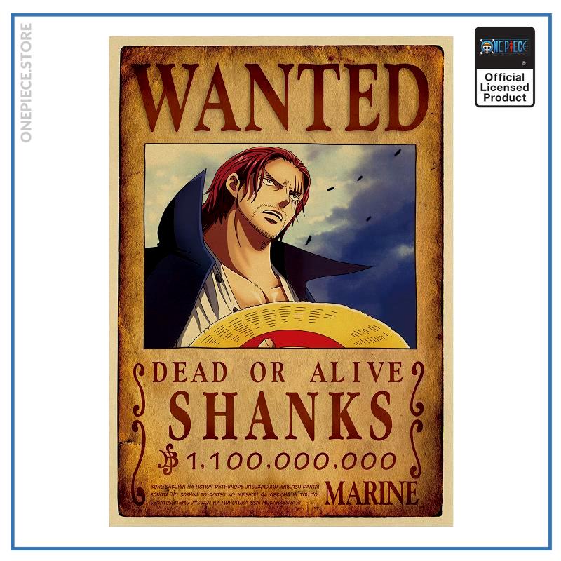 One Piece Wanted Poster - Red Hair Shanks Bounty official merch | One Piece Store
