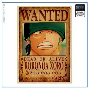 One Piece Wanted Poster Zoro Bounty OP1505 Заглавие по подразбиране Официален One Piece Merch