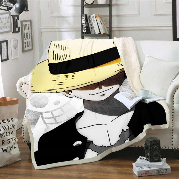 Anime One Piece 3D Printing Plush Fleece Blanket Adult Fashion Quilts Home Office Washable Duvet Casual - One Piece Store