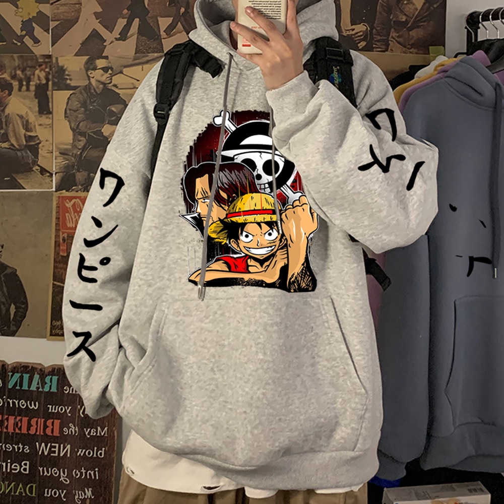 Janpanese Anime One Piece Hoodie Hommes Manga Hip Hop Sweats À Manches Longues Streetwear Vêtements - One Piece Store