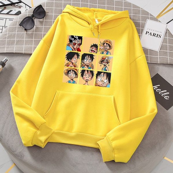One Piece Luffy Streetwear Harajuku Cartoon Hoodie Men Cool Japanese Anime Funny Sweatshirt Casual Winter Unisex 4 - One Piece Store