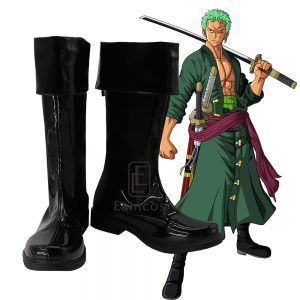 Anime One Piece Two Years Later Roronoa Zoro Cosplay Halloween Party Shoes Black Boots Customized Size - One Piece Store