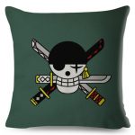 One Piece Pillow Cover- Roronoa Zoro Skull Iconic Pillow Cover 45x45cm