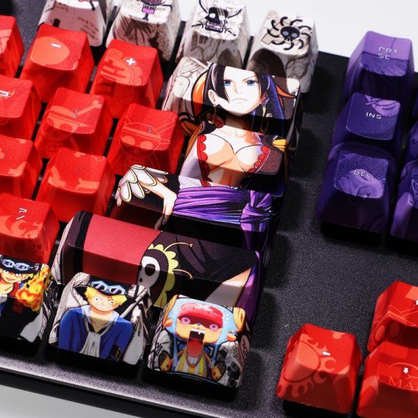 Mechanical Keyboard PBT Keycaps Cherry Profile Anime Gartoon One Piece Luffy Personality 87 104 108 Key 4 - One Piece Store