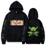One Piece Hoodie -  Roronoa Zoro Green Skull Printed Hoodie