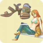 Japanese anime Nami cosplay Two Years Later costumes tops Game Nami 2 Years Later Orange Long Curly Wig Free Shipping