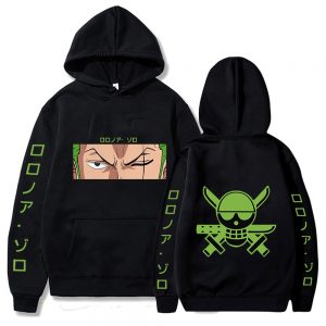 ONE Piece Hoodie Anime Hoodies Streetwear Sweatshirt Roronoa Zoro Printed Pullover Tops Loose Hip Hop Harajuku Clothes