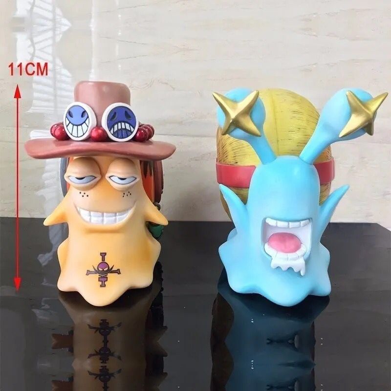 2021 New Anime One piece Ace Luffy Den Den Mushi Law Doflamingo Telephone Snail Worm Action Figure Model Collection Boys Gift
