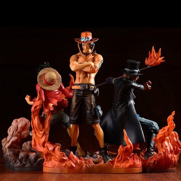 3PCS Anime Figurine One Piece Monkey D Luffy Ace Sabo Three Brothers Set PVC Action Figure 4 - One Piece Store