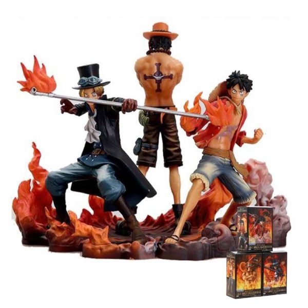 3PCS Anime Figurine One Piece Monkey D Luffy Ace Sabo Three Brothers Set PVC Action Figure - One Piece Store