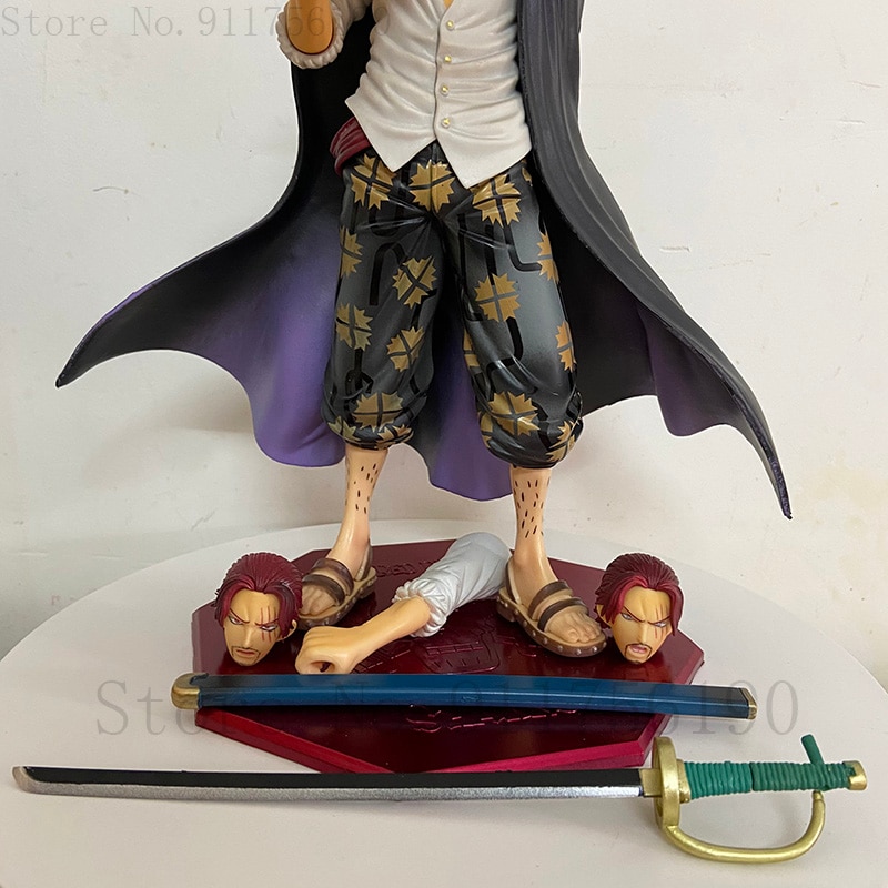 One Piece Anime Great Characters War on Top Redhead Shanks Classic Collectable Model Toys Action Figure Dolls Gifts 25CM