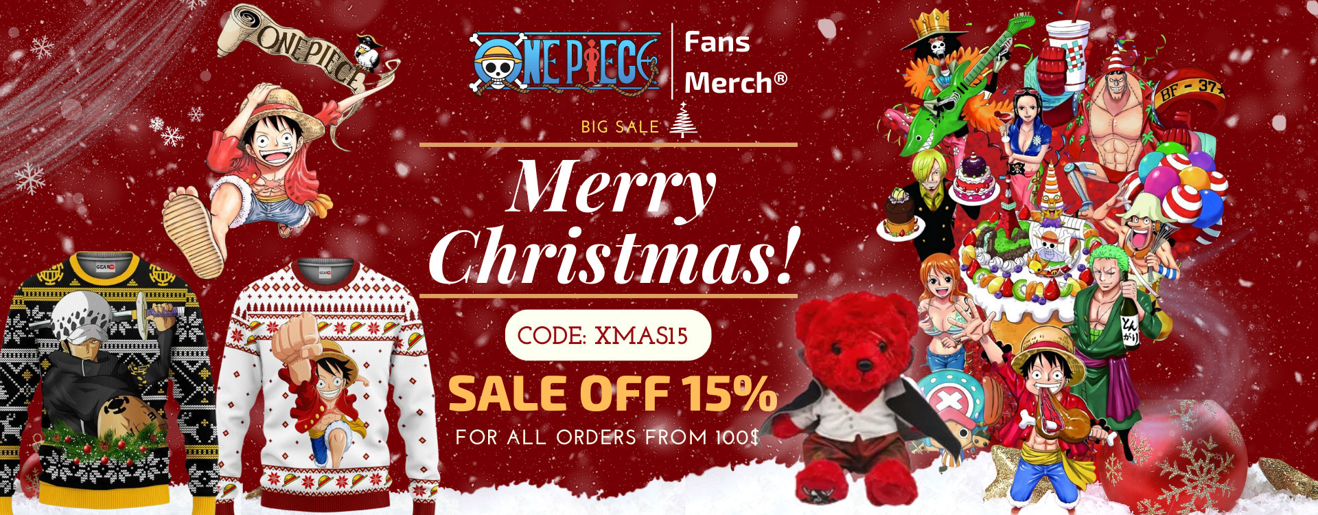 One Piece Store XMAS BANNER - One Piece Store