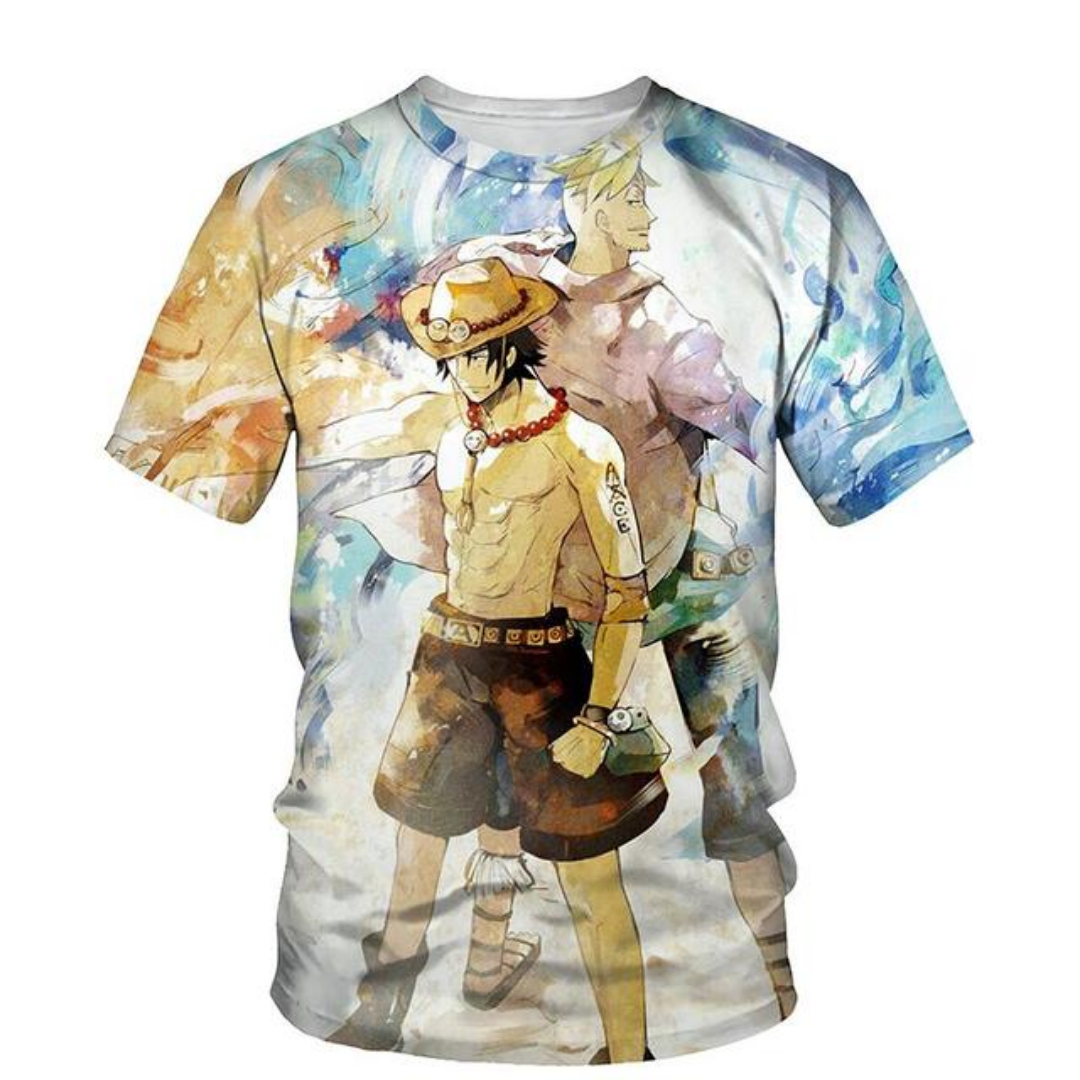 One Piece T-Shirt – Ace & Marco Printed official merch