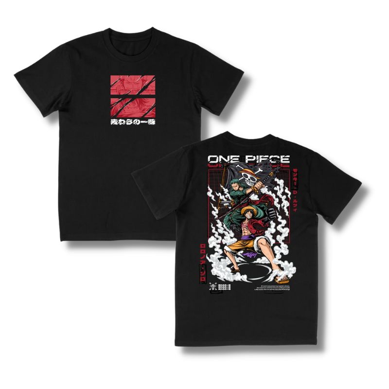 One Piece Officieel T-shirt Monkey D. Luffy & Friends - Uniseks Katoen Zwart S