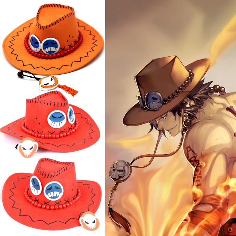 One Piece Portgas D Ace Hats Anime Cosplay Cowboy Cap for Men Women Children Pirates Cap - One Piece Store