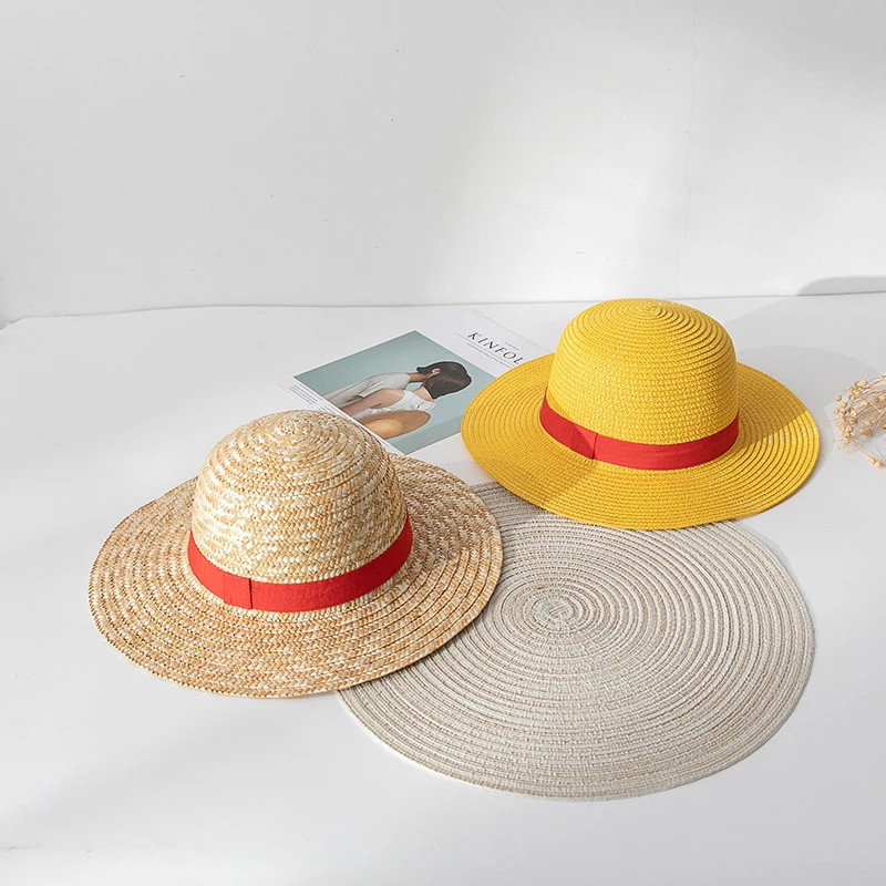 One Piece Cosplay - Luffy Straw Red Stripe Beach Hat 3 - One Piece Store One Piece Cosplay - Luffy Straw Red Stripe Beach Hat - Image 3