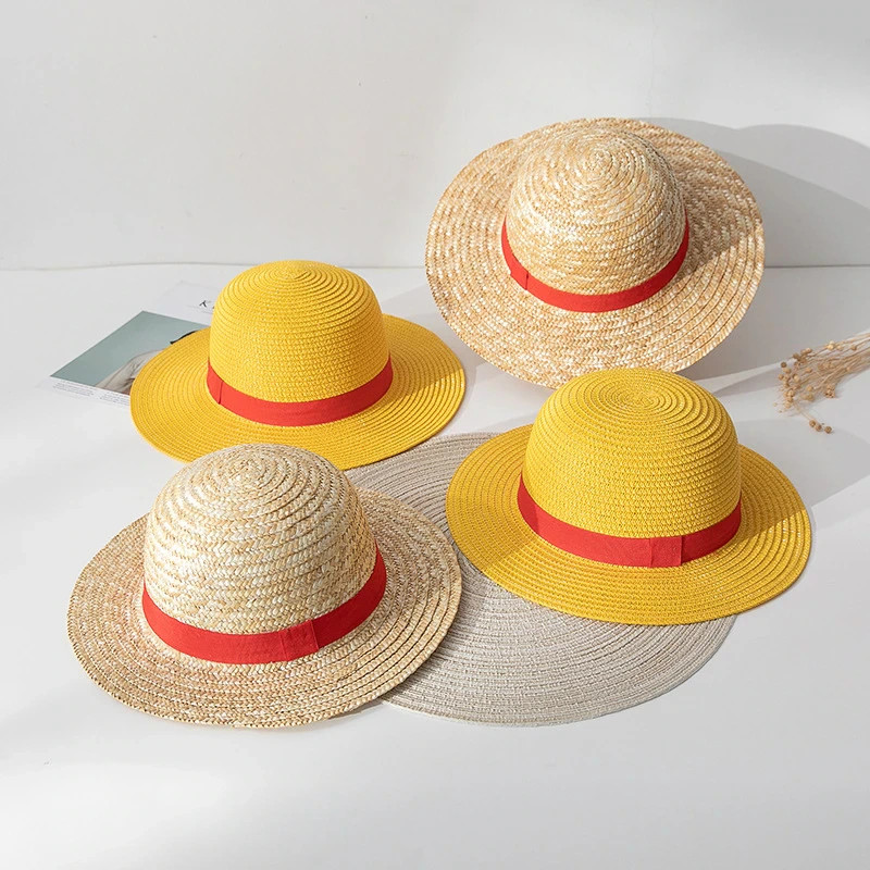 One Piece Cosplay - Luffy Straw Red Stripe Beach Hat 2 - One Piece Store One Piece Cosplay - Luffy Straw Red Stripe Beach Hat - Image 2