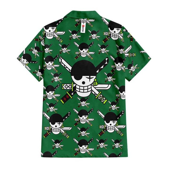 One Piece Hawaiian Tshirts Roronoa Zoro Logo Chibi Hawaiian Shirt
