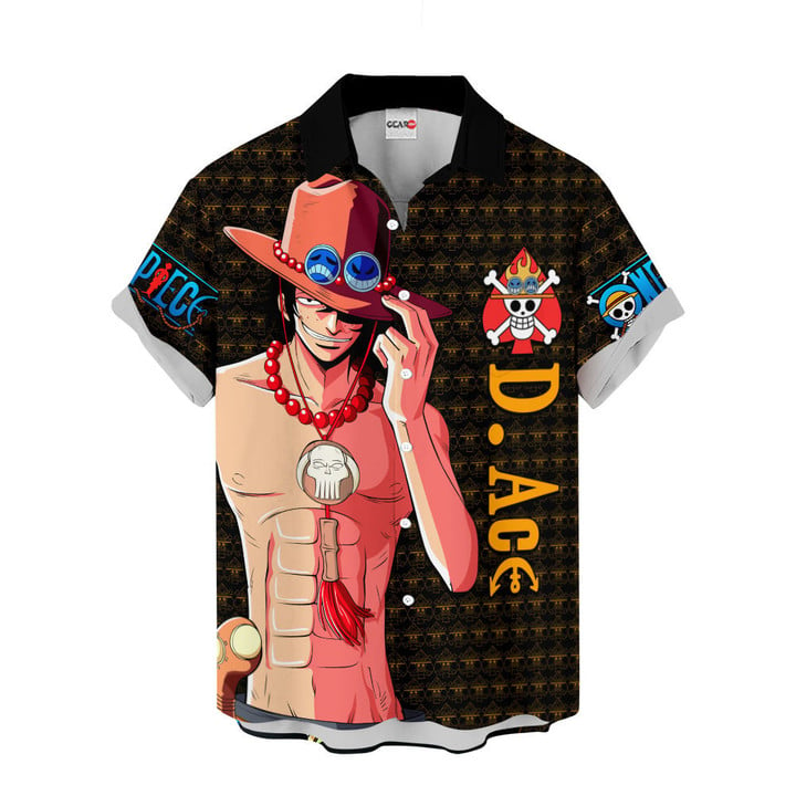 One Piece Hawaiian T-shirts - Portgas D. Ace Hawaiian Shirt IP0717 ...