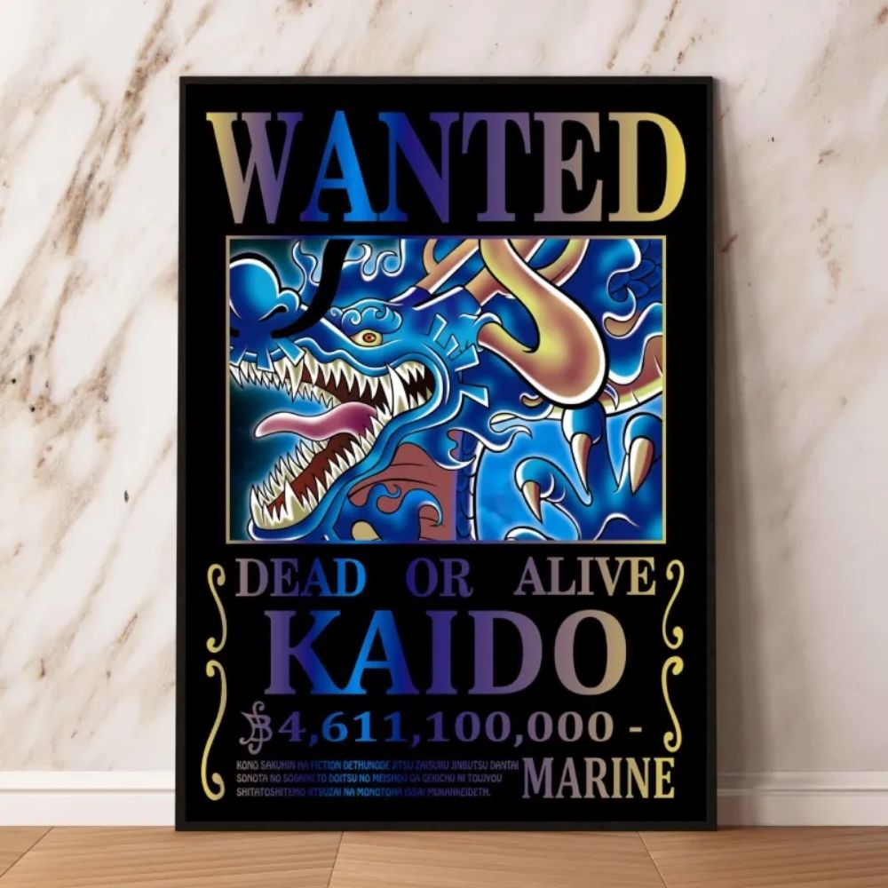 One Piece Posters Kaido Canvas Wanted Poster Decor One Piece Store