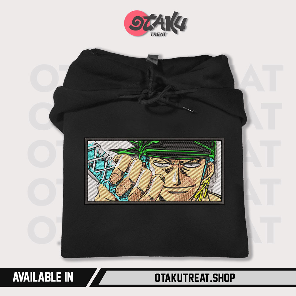 Zoro Sword Anime Embroidered Hoodie / T-shirt 3 - One Piece Store Zoro Sword Anime Embroidered Hoodie / T-shirt - Image 3