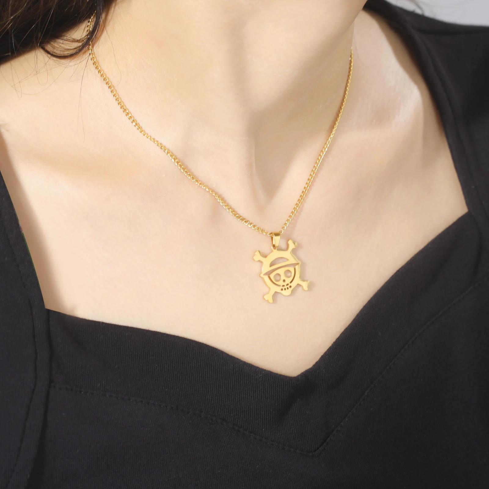 One Piece Necklaces – Logo Luffy Stainless Steel Anime Fashion Necklace