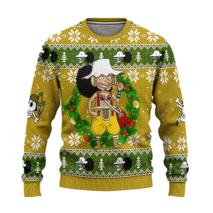 Brave Warrior of the Sea Usopp – One Piece Ugly Christmas Sweater