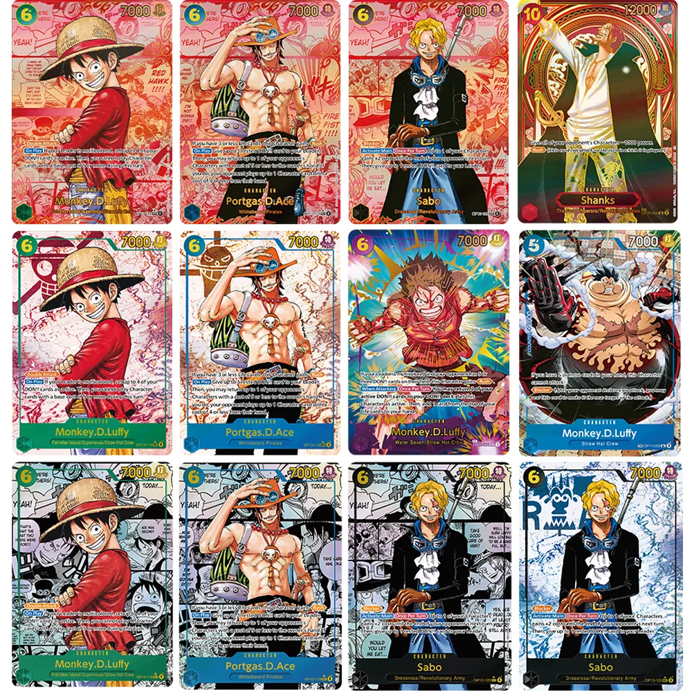 One Piece  English Version CHARACTER Luffy Shanks Bonney Ace Sabo Collectine PTTT3003 Fanmade Proxy Cards