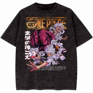 One Piece Anime Monkey D Luffy Gear 5 PTTT1304 Washed T-shirt