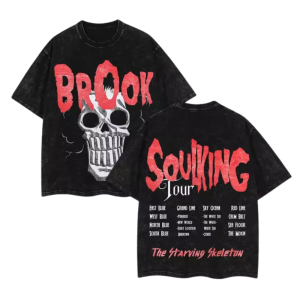 One Piece Brook graphic Acid Wash cotton Tshirt NTAN3103