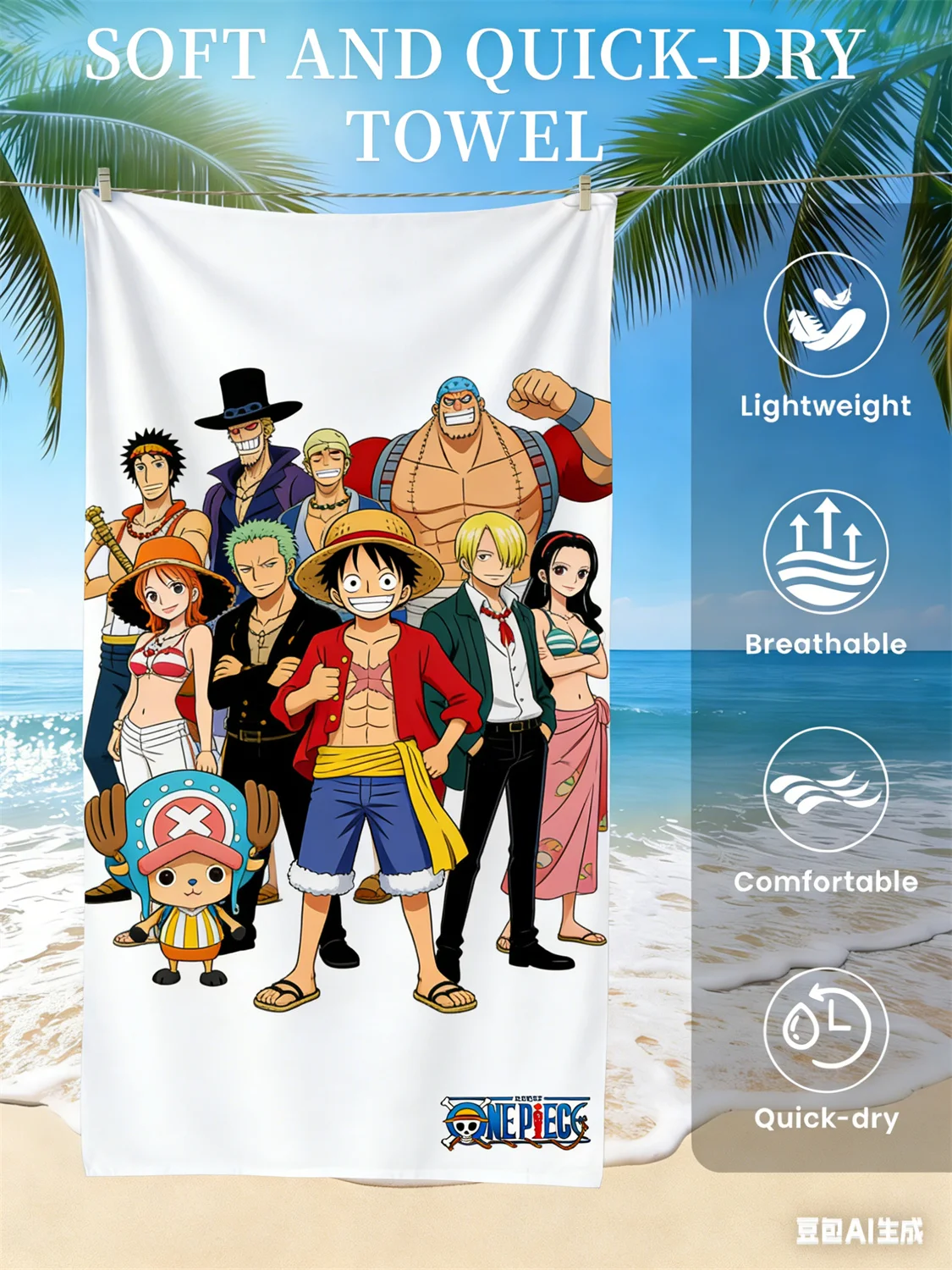 One Piece Pirate Themed PTTT0704 Beach Towel