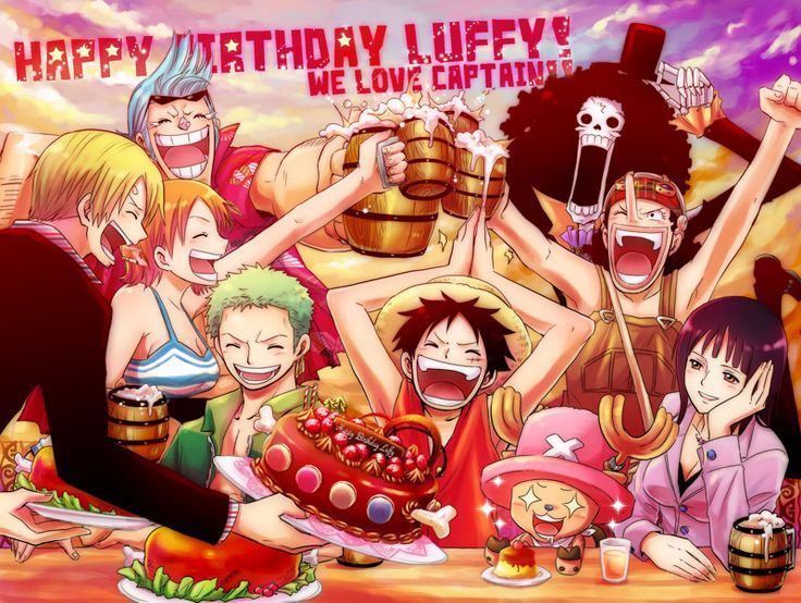 THE CREW IS CELEBRATING LUFFYS BIRTHDAY ITS ON MAY 5TH SPREAD THE WORD PEOPLE - One Piece Store