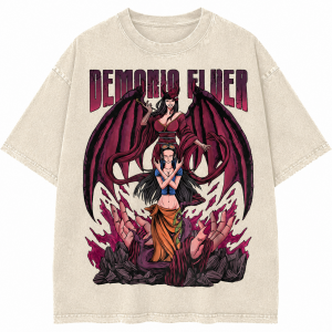 One Piece Nico Robin Demonio Fleur PTTT0406 Washed T-Shirt